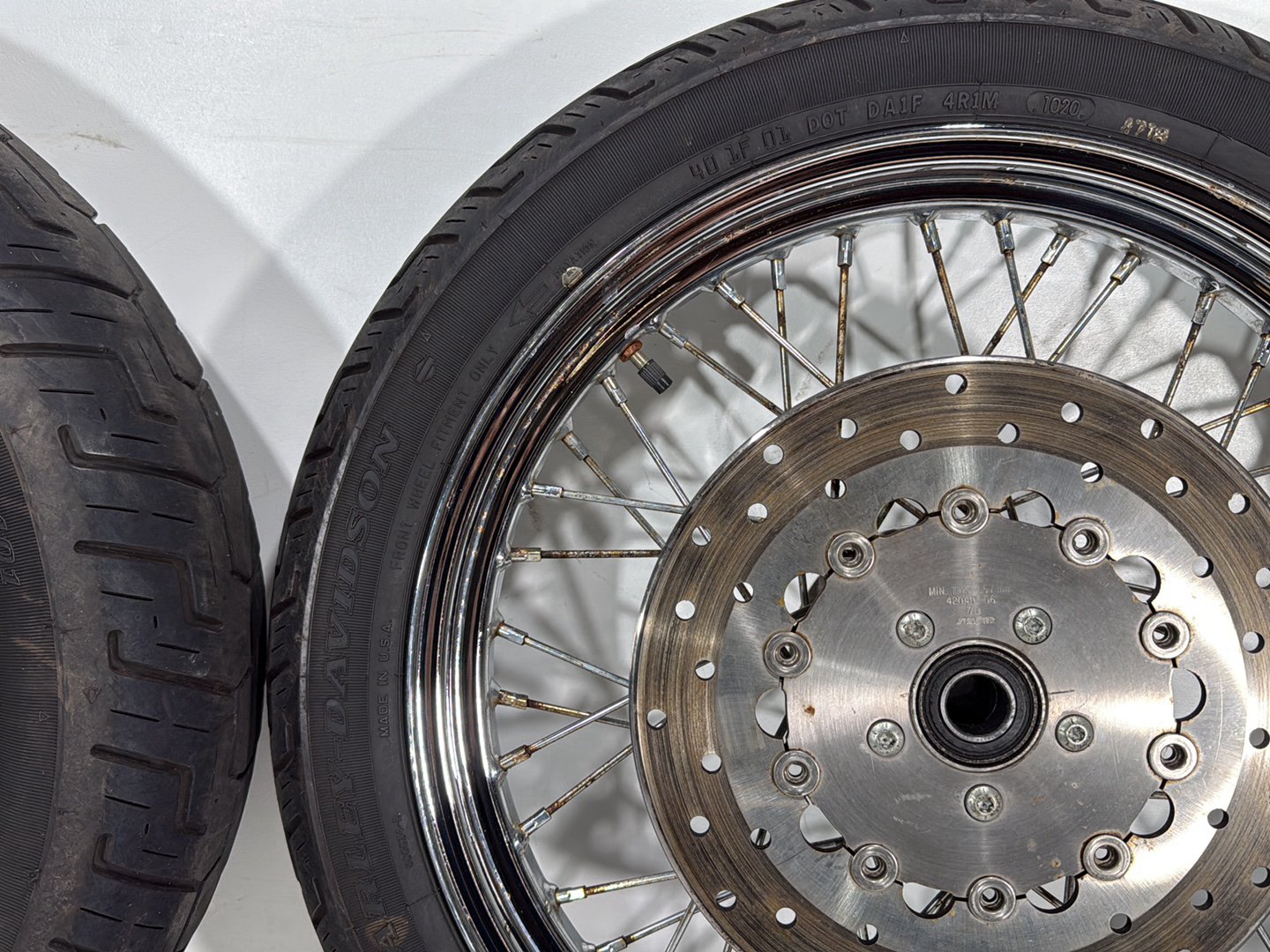 2007 Harley Dyna Street Bob FXDBI OEM Front Rear Wheel Rim Tire Spoked