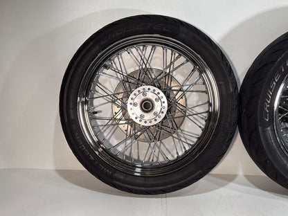 2007 - 2017 Harley-Davidson Dyna Super Glide Custom Front Rear Wheel Rim Tire Spoked 43105-06 , 40979-06