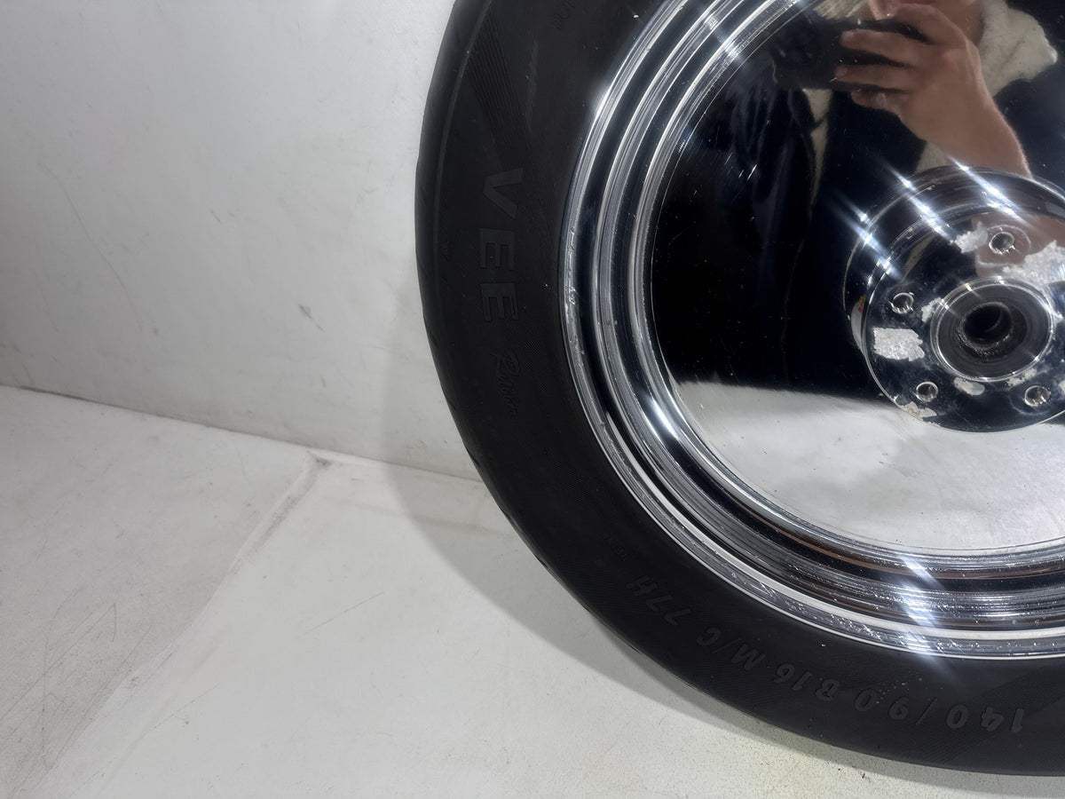 94 Harley Softail Custom FXSTC OEM Rear Wheel Rim Tire 140/90B16 77H 16" Chrome