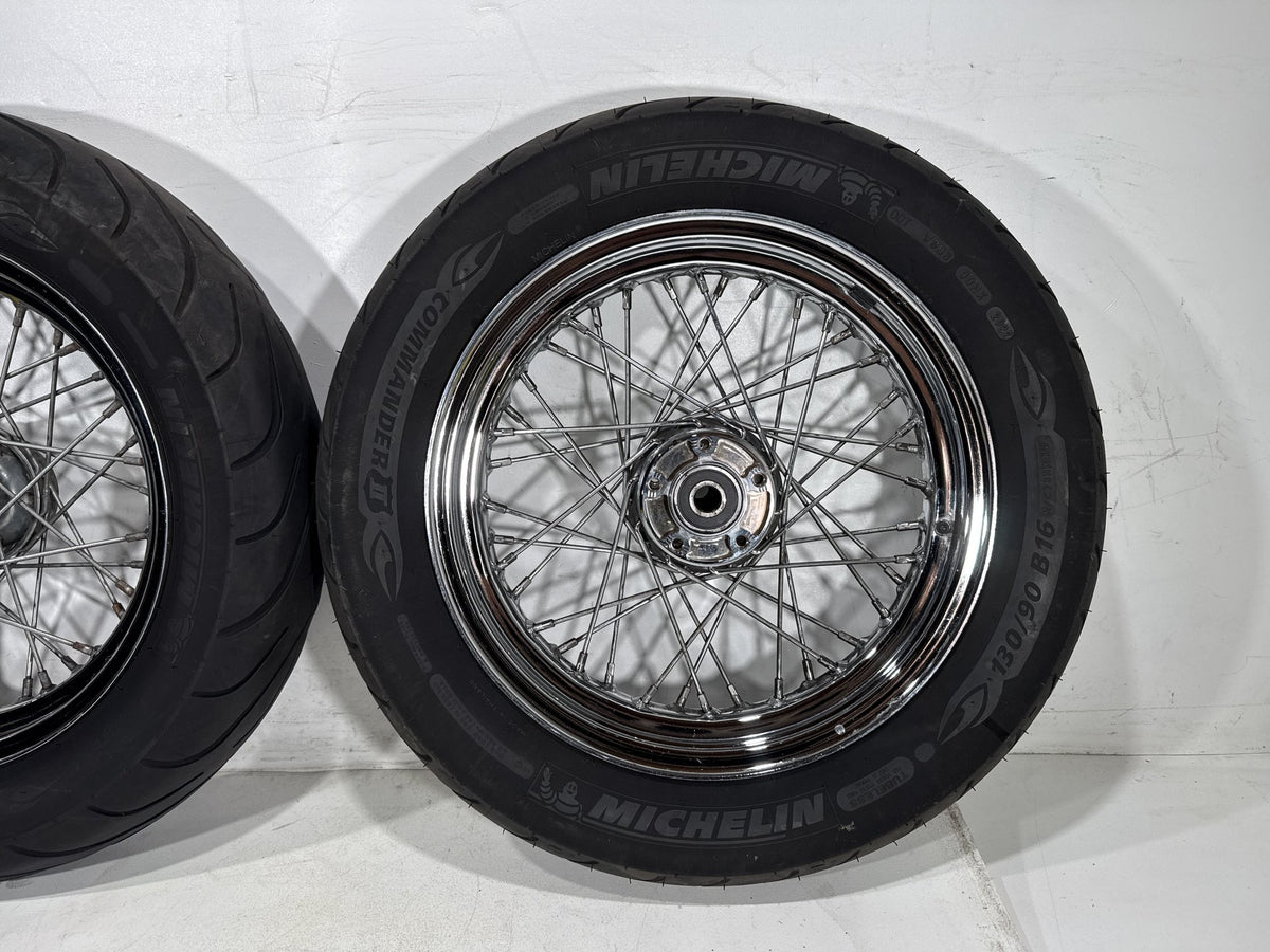 01 Harley Electra Glide Touring Classic OEM Front Rear Wheel Rim Tire Spoked 16"