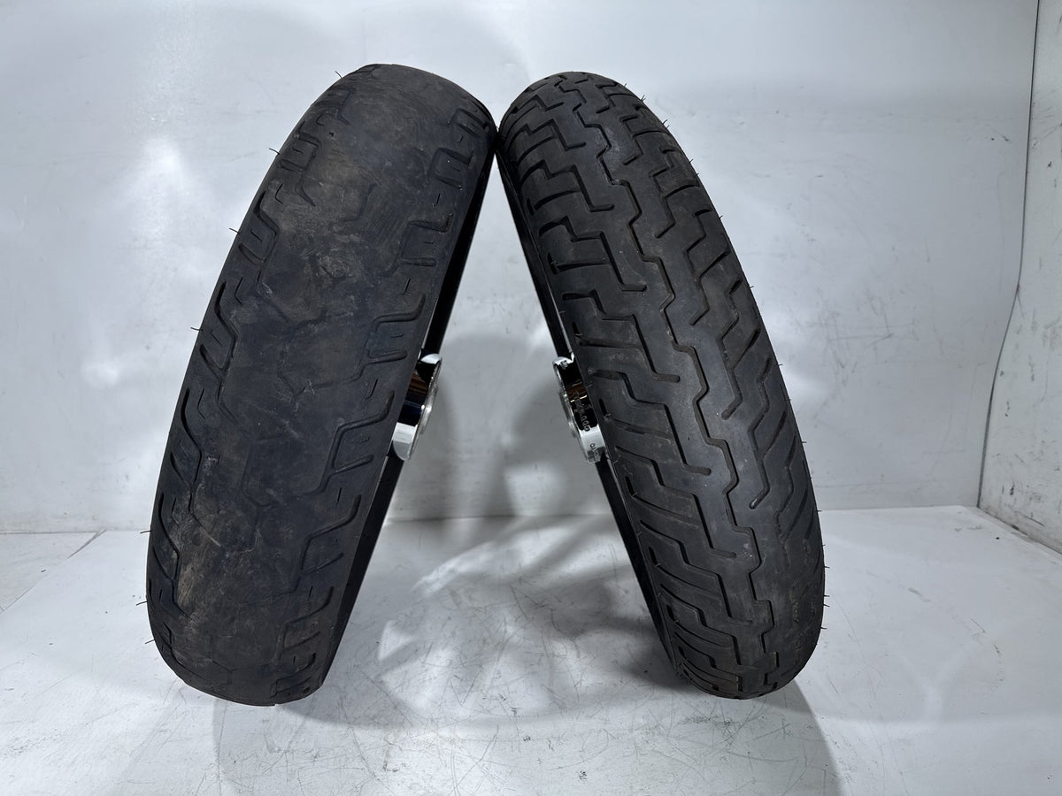 2007 Harley Electra Glide Touring CVO OEM Front & Rear Wheel Rim Tire 16" CHROME