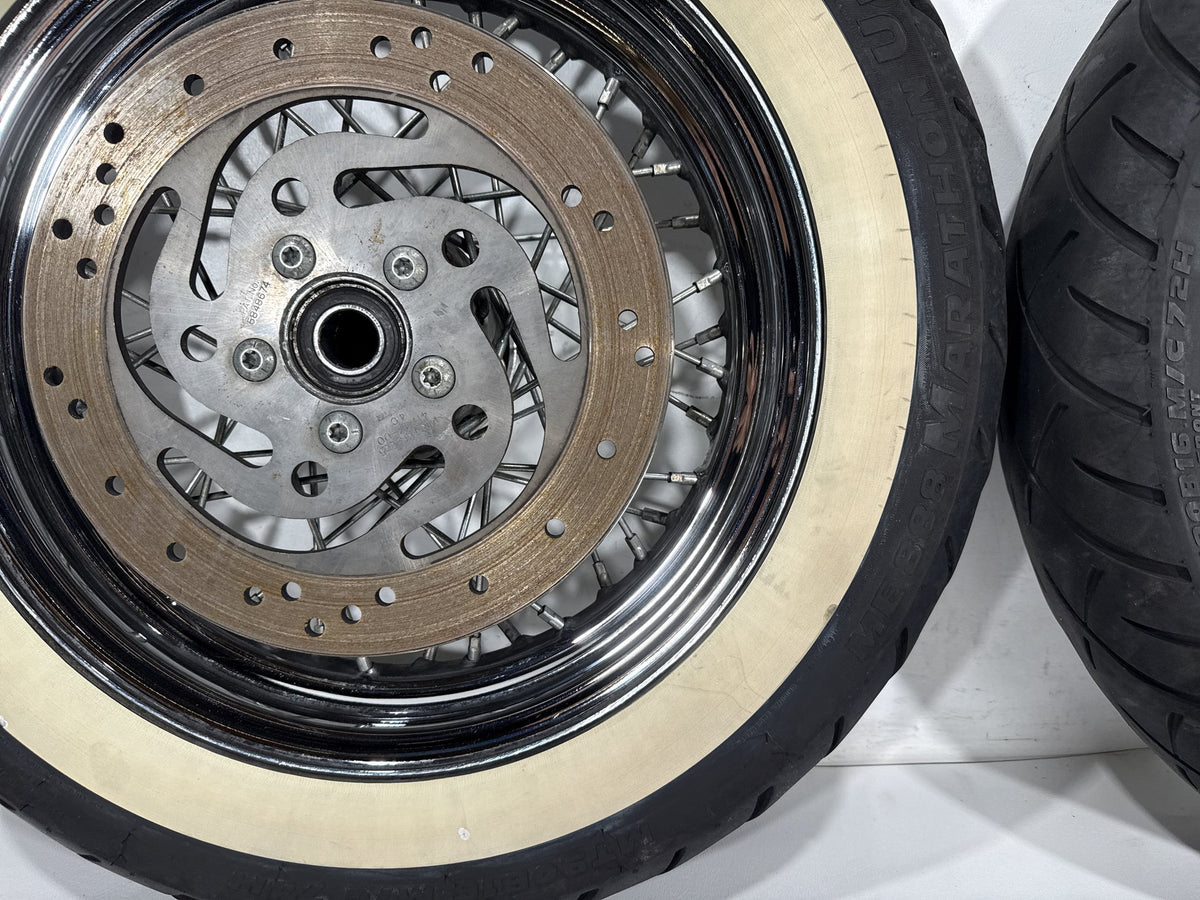 2004 Harley Road King Touring Classic OEM Front Rear Wheel Rim Tire Spoked 16"