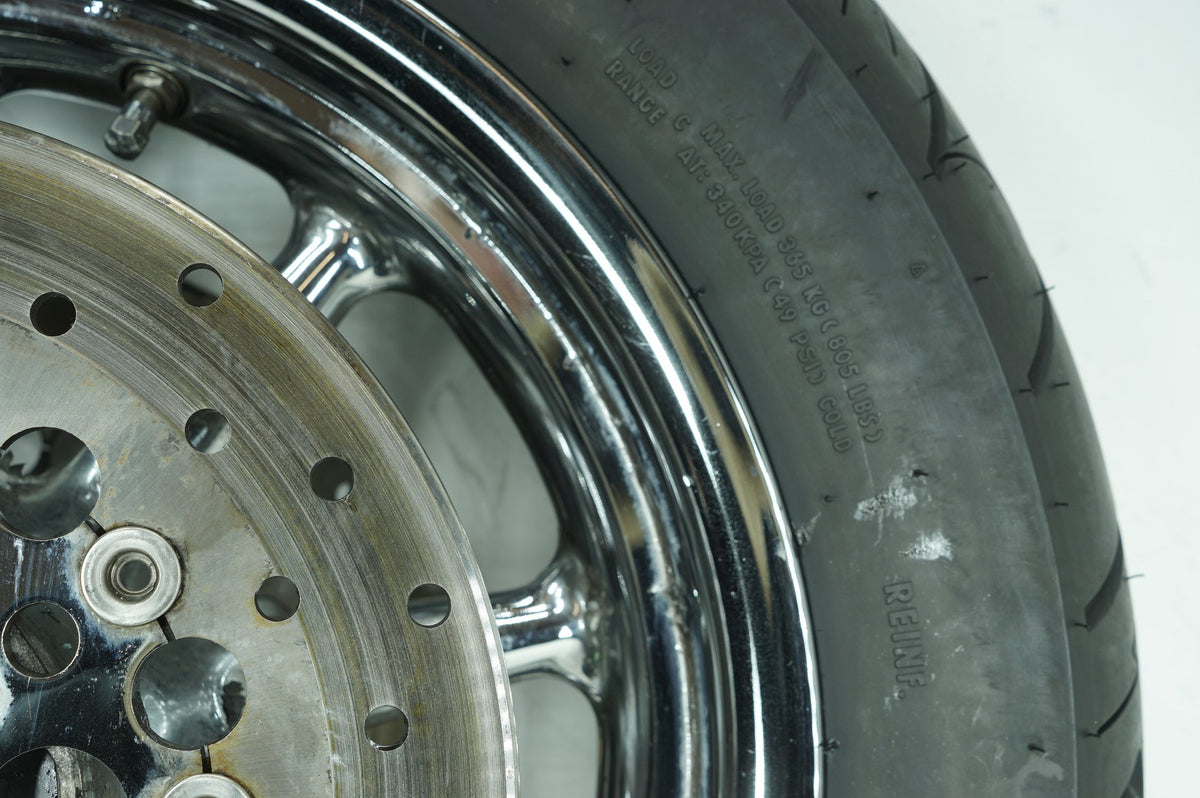 07 Harley Touring CVO Electra Screamin Eagle OEM Front Wheel Rim Tire 130/90B16