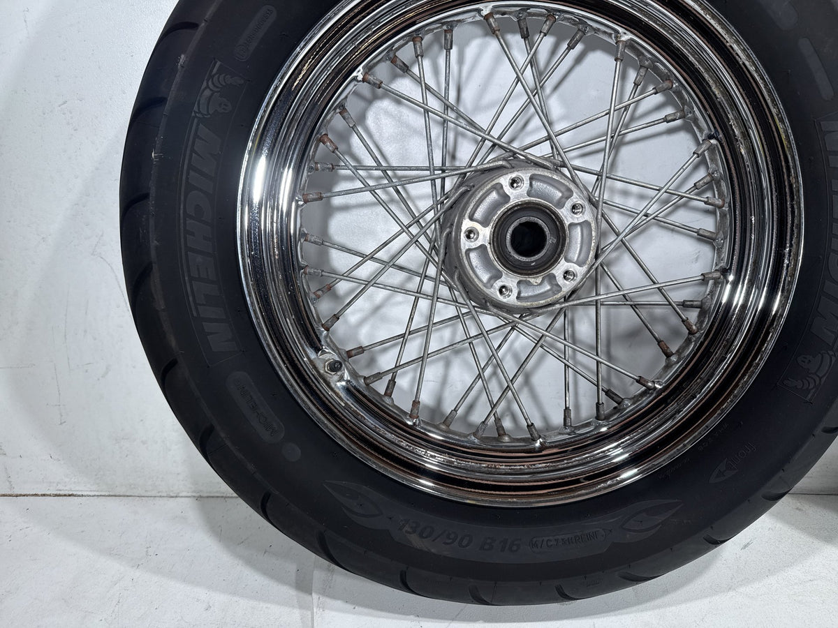 01 Harley Electra Glide Touring Classic OEM Front Rear Wheel Rim Tire Spoked 16"