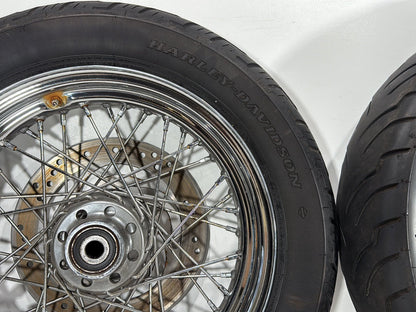 2005 Harley Heritage Softail Front Rear Wheel Rim Tire 130/90B16 150/80B16 16"