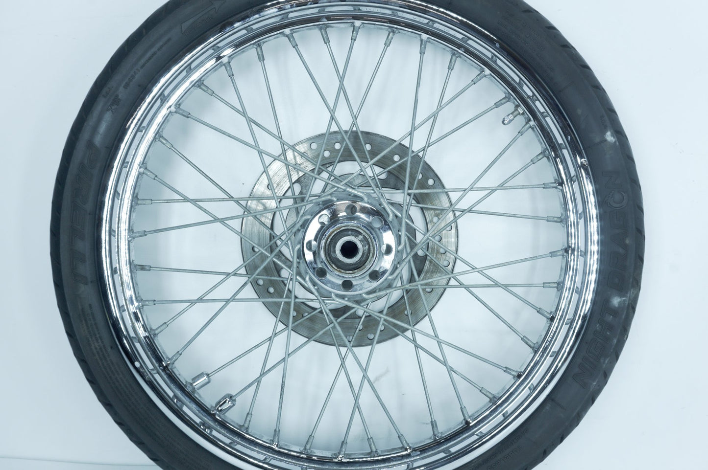01 Harley Softail FXSTB Night Train OEM Front Wheel Rim Tire Spoked MH90-21 21"