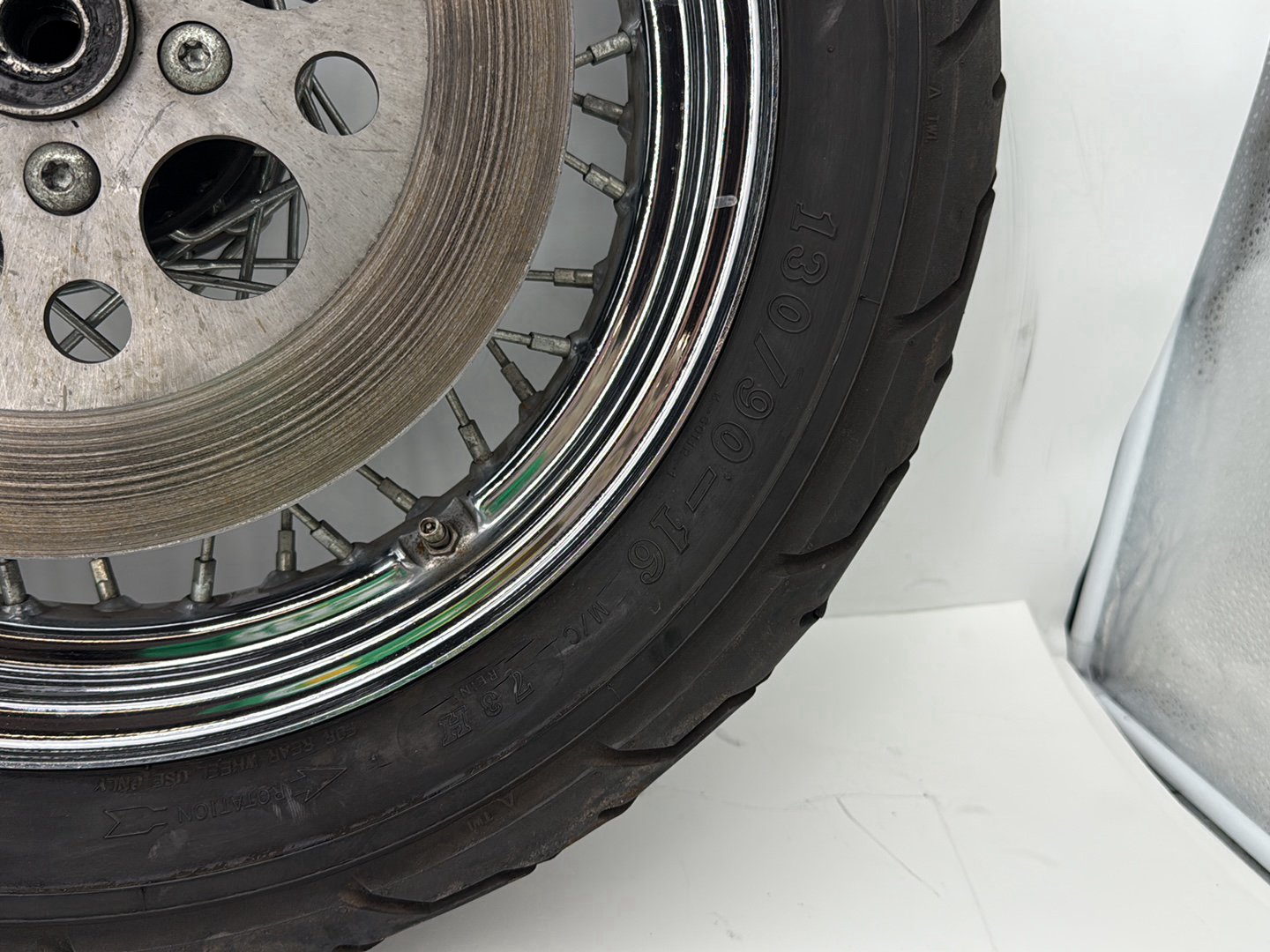 1993 Harley Sportster XLH883H Hugger 883 OEM Rear Wheel Rim Tire Spoked