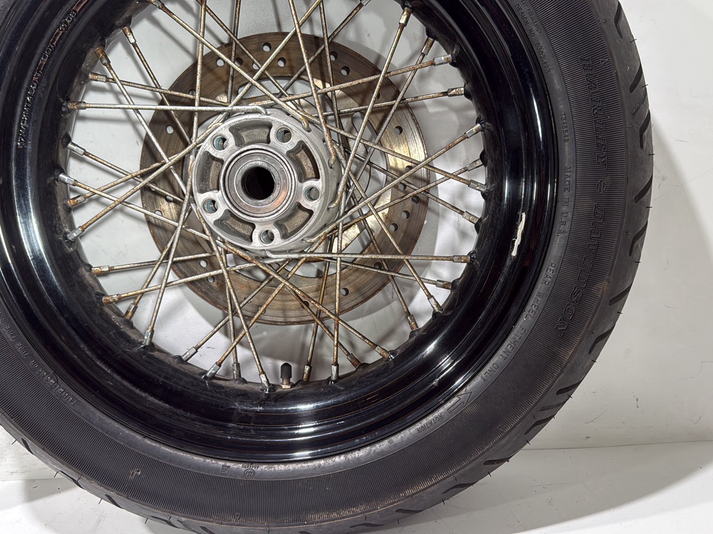 2009 Harley Dyna Street Bob FXDB OEM Front Rear Wheel Rim Tire Spoked 17" 19"