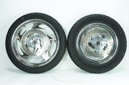 1986 - 2003 Harley-Davidson Sportster Hugger Front & Rear Wheel Rim Tire 43499-84