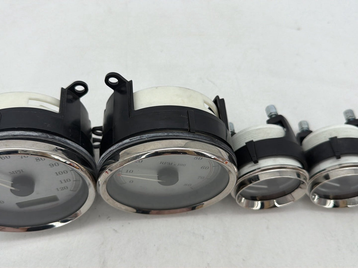 10 Harley Street Glide Touring Air Oil Volt Fuel Tacho Speedo Gauges Silver Face