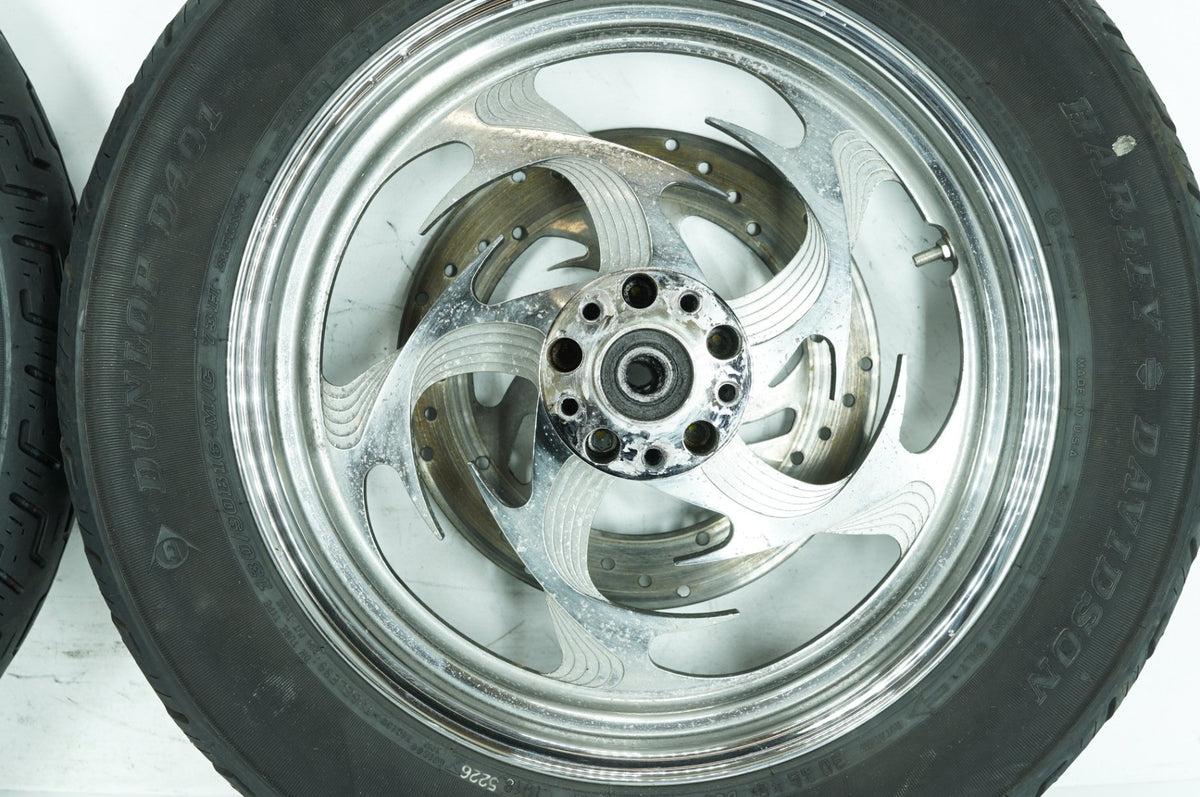1995 Harley Sportster XL883 Hugger OEM Front & Rear Wheel Rim Tire
