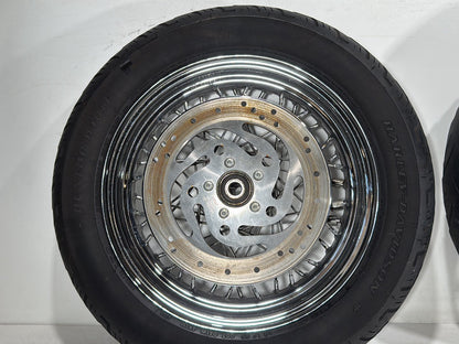 2005 Harley Heritage Softail Front Rear Wheel Rim Tire 130/90B16 150/80B16 16"