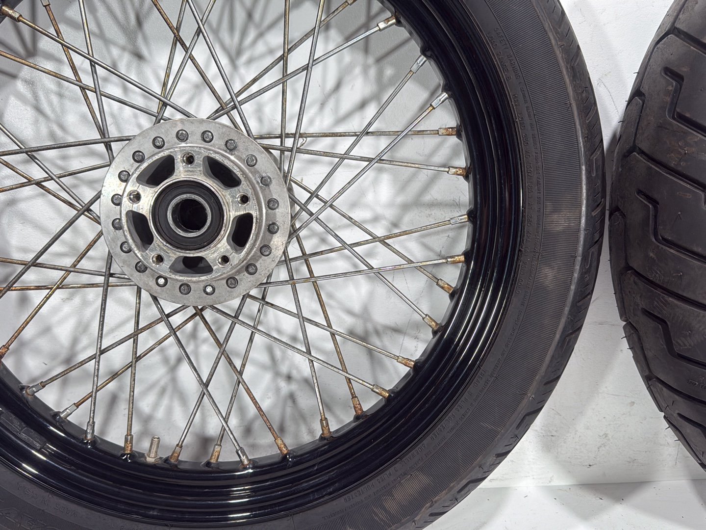 2009 Harley Dyna Street Bob FXDB OEM Front Rear Wheel Rim Tire Spoked 17" 19"
