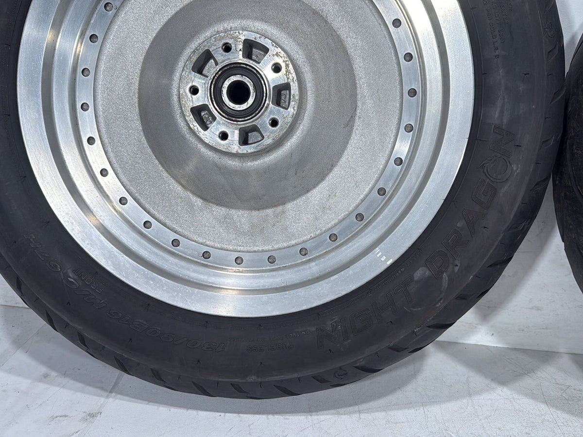 2005 Harley Softail Fat Boy FLSTF OEM Front & Rear Wheel Rim Tire 16"