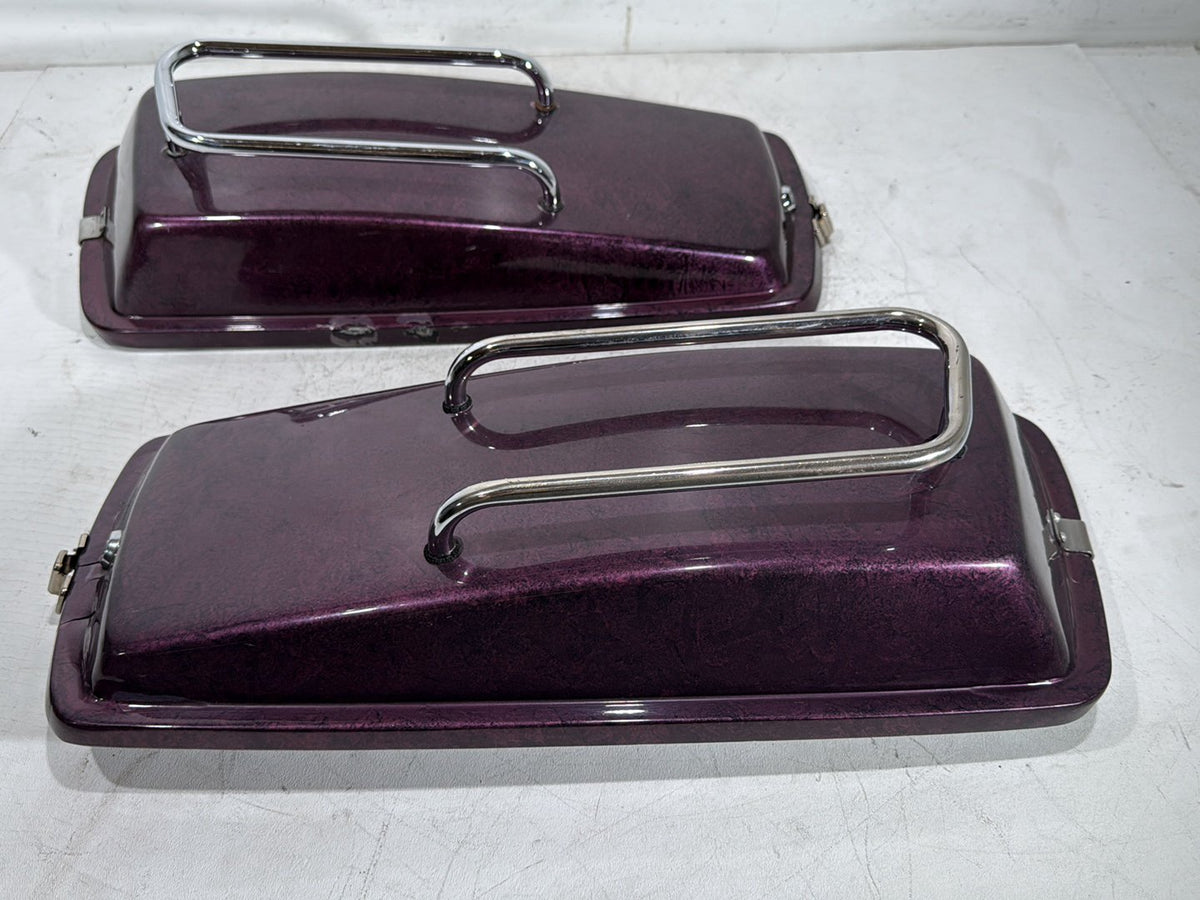 90 Harley Electra Glide Touring Sport OEM Left & Right Saddlebag Lid Cover Caps