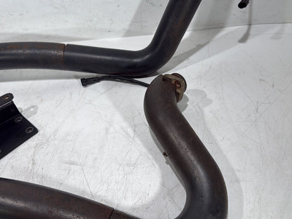 2008 Harley Dyna Fat Bob FXDF Exhaust Header Pipes Vance & Hines w/ Bracket