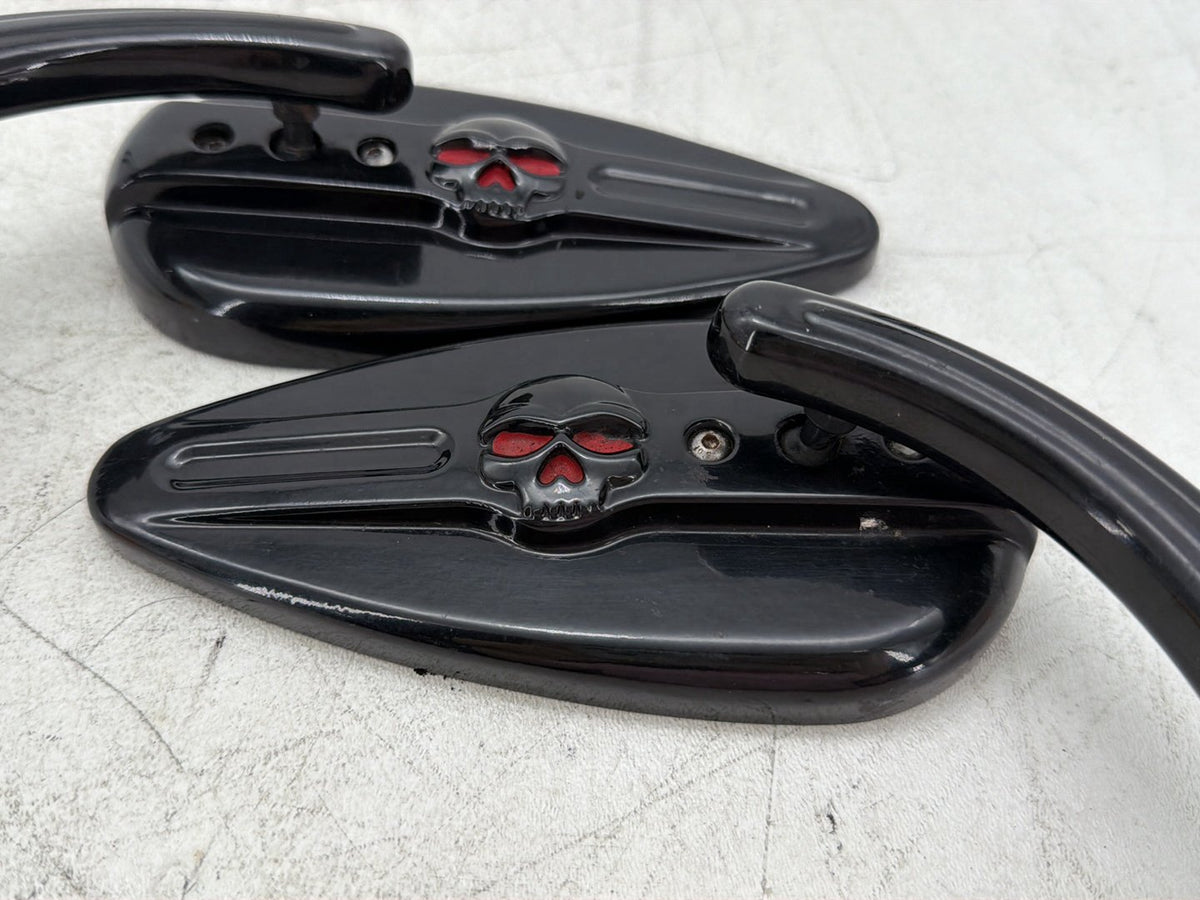 2005 Harley Road King Touring Police Left Right Rear View Mirror WILLIE G SKULL