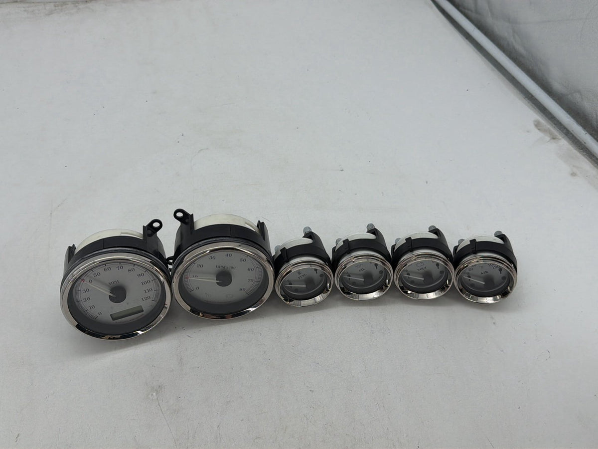 10 Harley Street Glide Touring Air Oil Volt Fuel Tacho Speedo Gauges Silver Face