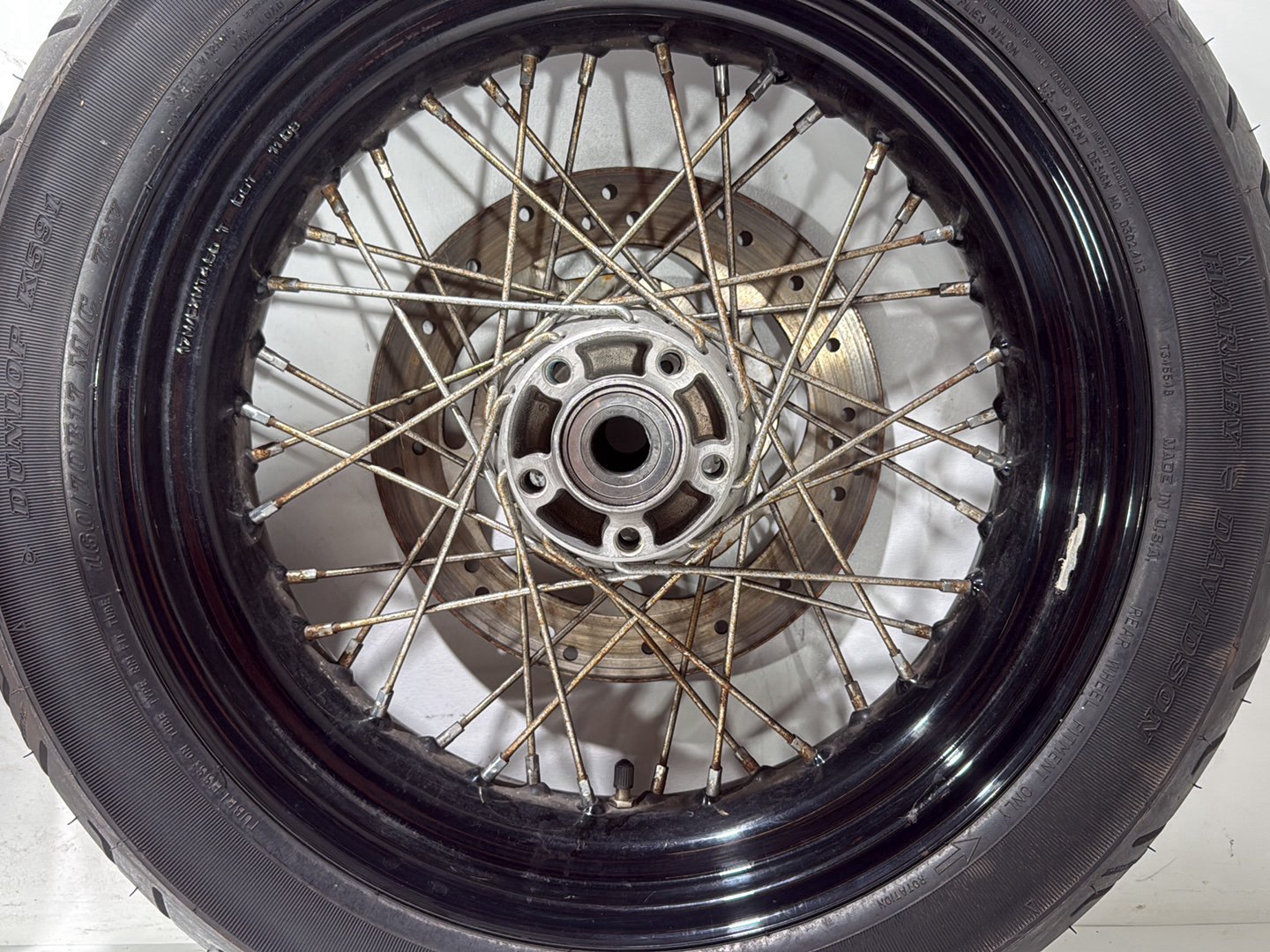 2009 Harley Dyna Street Bob FXDB OEM Front Rear Wheel Rim Tire Spoked 17" 19"
