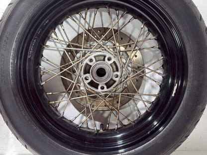 2009 Harley Dyna Street Bob FXDB OEM Front Rear Wheel Rim Tire Spoked 17" 19"