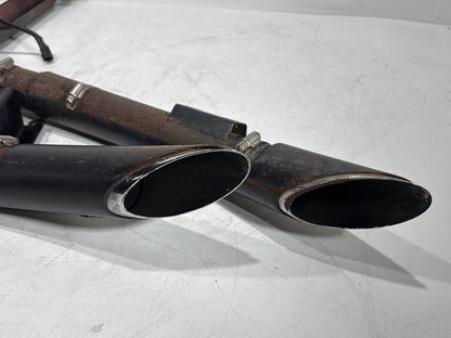 2008 Harley Dyna Fat Bob FXDF Exhaust Header Pipes Vance & Hines w/ Bracket