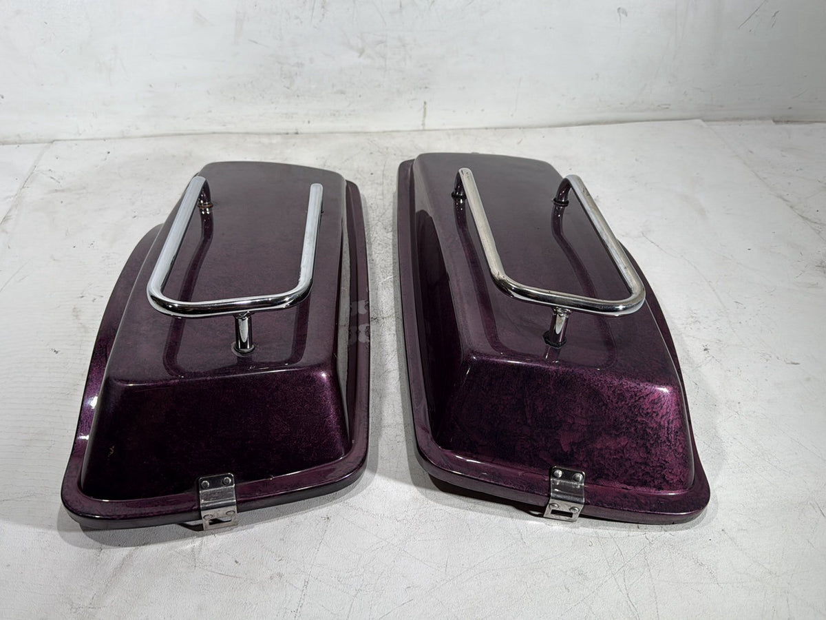 90 Harley Electra Glide Touring Sport OEM Left & Right Saddlebag Lid Cover Caps