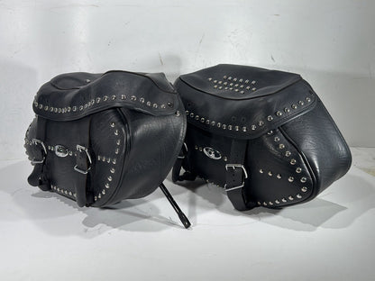 2004 Harley Softail FLSTC Heritage Classic OEM Rear Left Right Saddlebags Luggage Leather