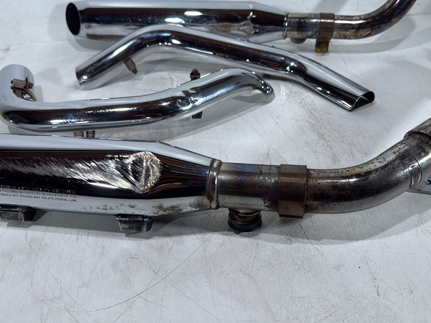 13 Harley Sportster 1200X OEM Exhaust Header Pipes Muffler * DENTED SCRATCHED *