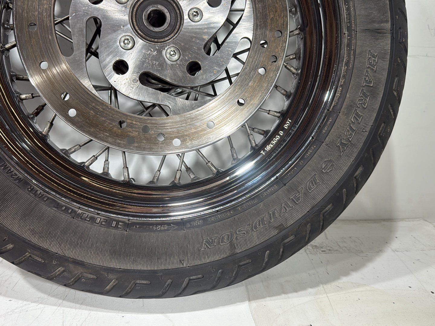 2002 Harley Heritage Softail Classic FLSTC OEM Front Rear Wheel Rim Tire Spoked