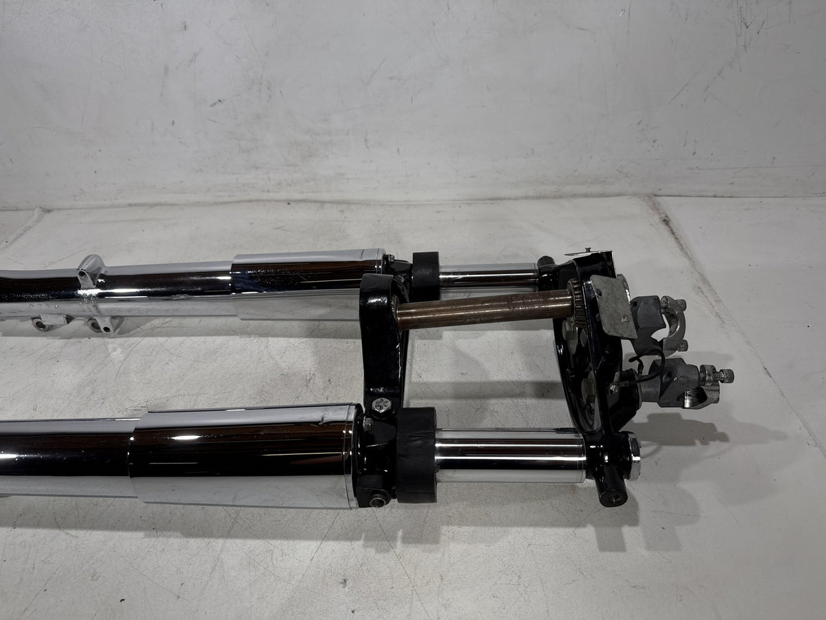 02 Harley Electra Glide Touring Front Triple Tree Set & LH RH Fork Legs Sliders