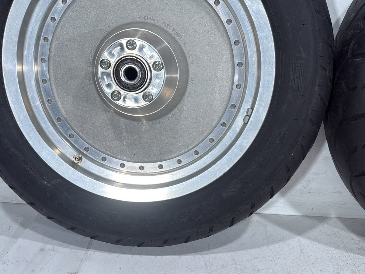 2005 Harley Softail Fat Boy FLSTF OEM Front & Rear Wheel Rim Tire 16"