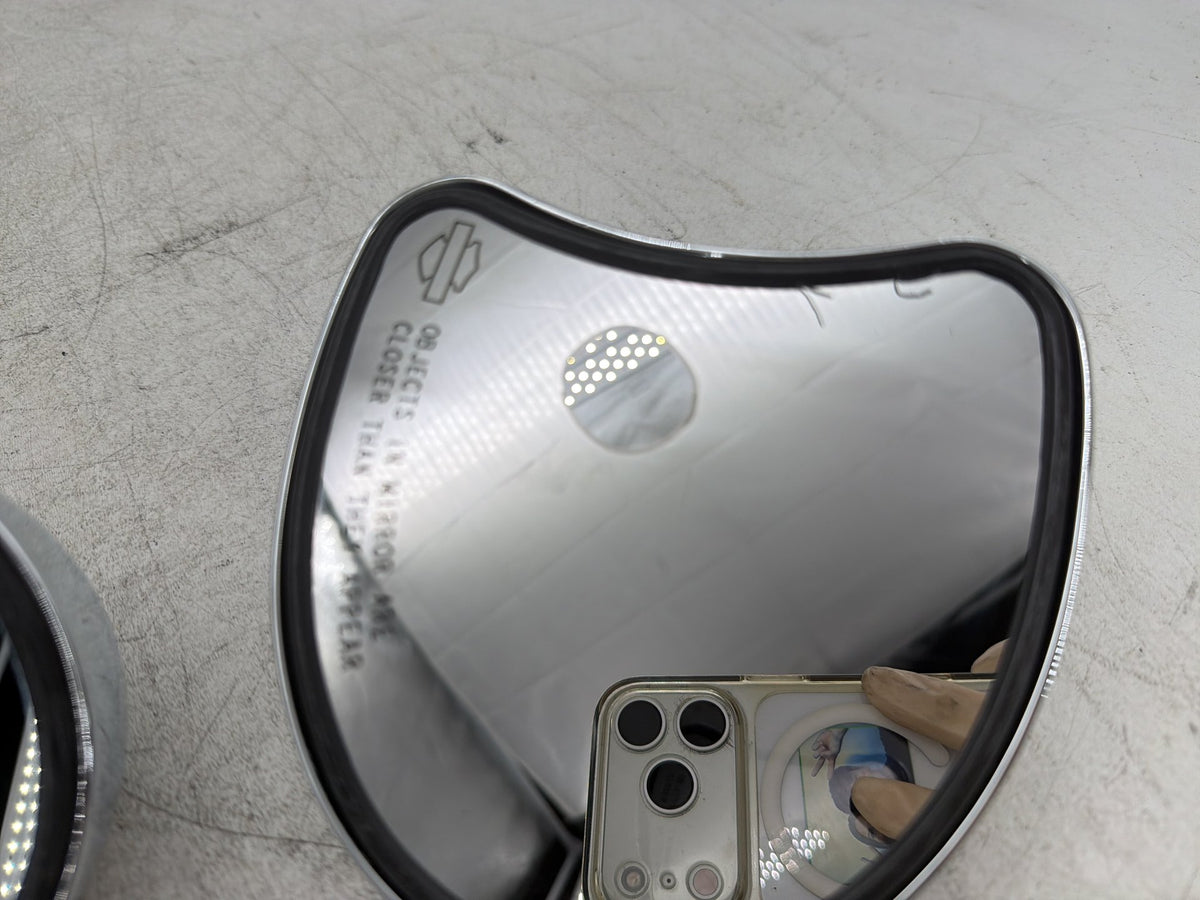 04 Harley Electra Glide Touring OEM Right & Left Fairing Rear View Mirror CHROME