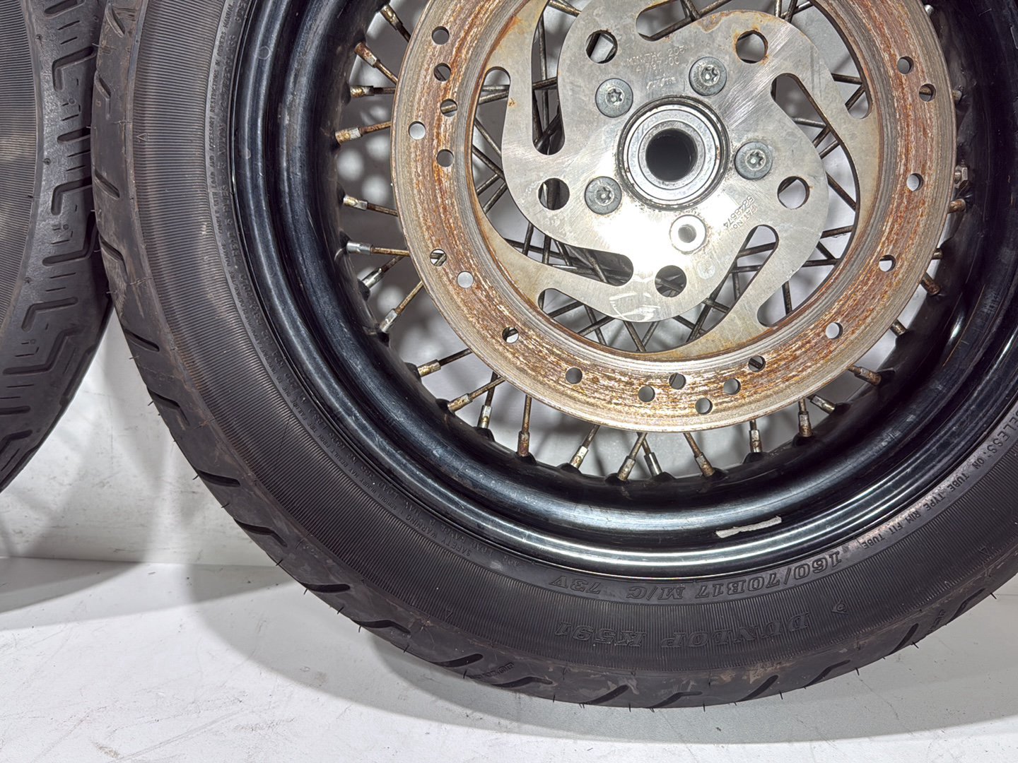 2009 Harley Dyna Street Bob FXDB OEM Front Rear Wheel Rim Tire Spoked 17" 19"