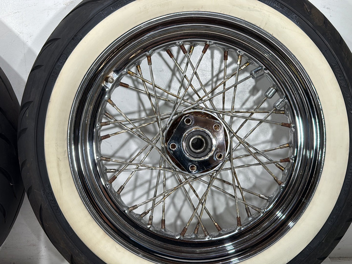 1990 Harley Electra Glide Touring Front Rear Wheel Rim Tire Spoked MT90B16 16"