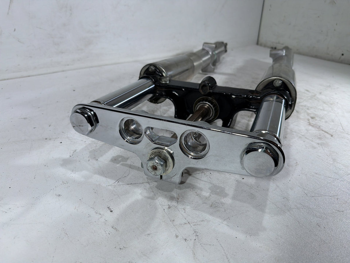 2001 Harley Fat Boy Softail OEM Front Triple Tree Set & LH RH Fork Legs Sliders