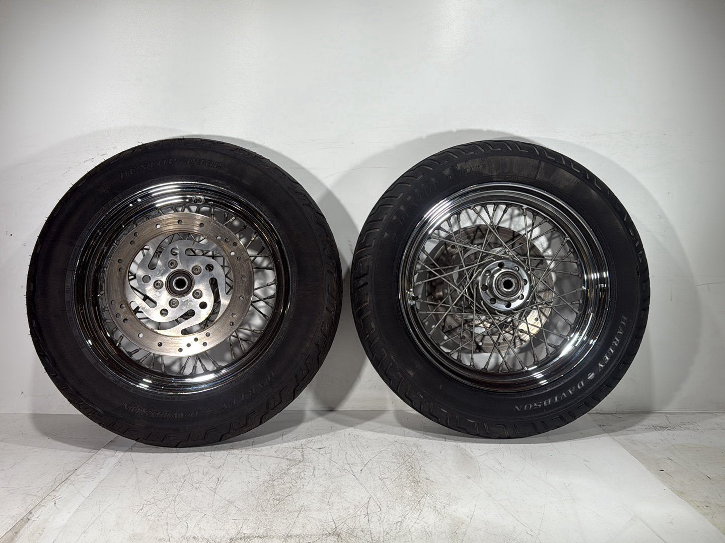 2002 Harley Heritage Softail Classic FLSTC OEM Front Rear Wheel Rim Tire Spoked