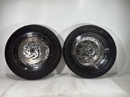 2002 Harley Heritage Softail Classic FLSTC OEM Front Rear Wheel Rim Tire Spoked