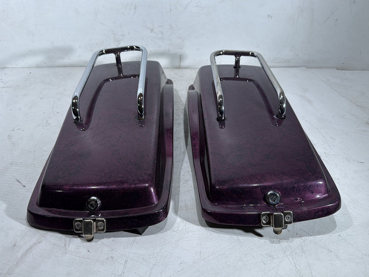 90 Harley Electra Glide Touring Sport OEM Left & Right Saddlebag Lid Cover Caps