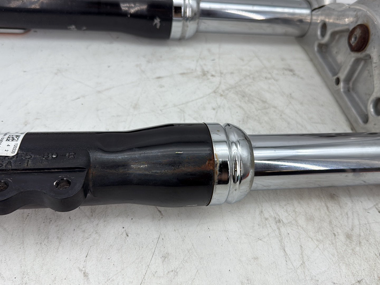2012 Harley Dyna FXDF Fat Bob OEM Front Triple Tree Set & LH RH Fork Legs Sliders