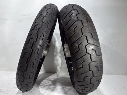 2009 Harley Dyna Street Bob FXDB OEM Front Rear Wheel Rim Tire Spoked 17" 19"