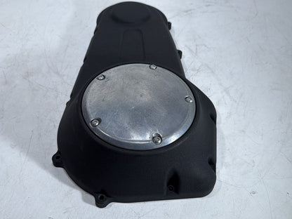 2008 Harley Dyna Fat Bob FXDF OEM Outer Primary Clutch Cover Black Wrinkle