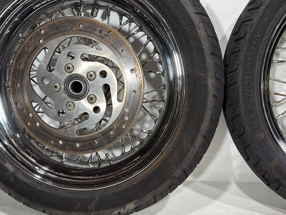 2007 Harley Dyna Street Bob FXDBI OEM Front Rear Wheel Rim Tire Spoked