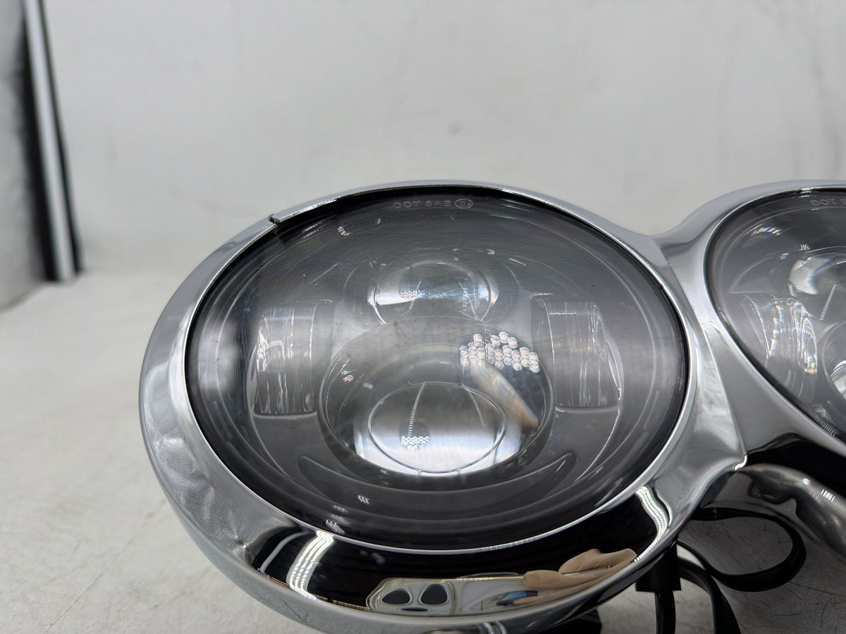 2012 Harley Dyna Fat Bob FXDF 103 OEM Headlight Headlamp Head Lam Light LED DUAL