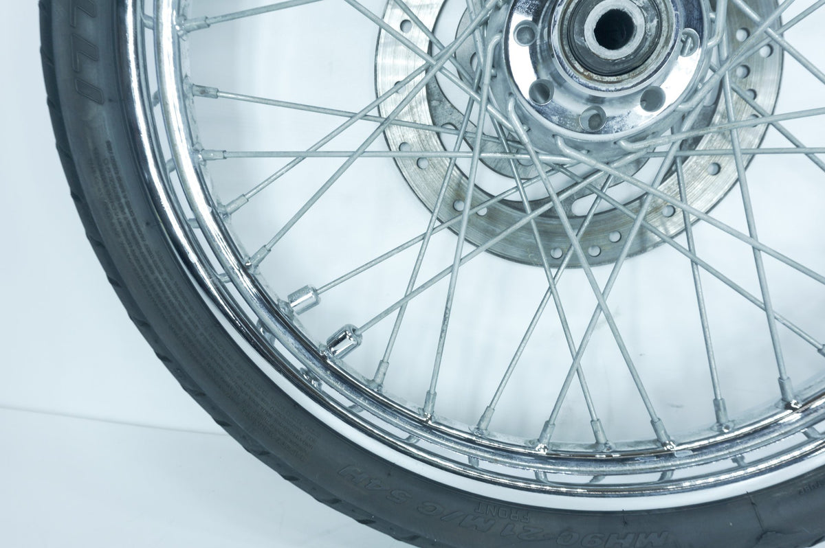 01 Harley Softail FXSTB Night Train OEM Front Wheel Rim Tire Spoked MH90-21 21"