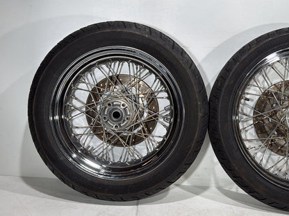 2007 Harley Dyna Street Bob FXDBI OEM Front Rear Wheel Rim Tire Spoked