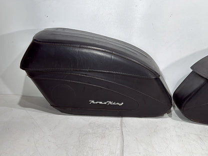 2004 Harley Road King Touring Custom FLHRSI OEM Rear Left Right Saddlebags Luggage Leather