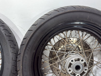 2009 Harley Dyna Street Bob FXDB OEM Front Rear Wheel Rim Tire Spoked 17" 19"