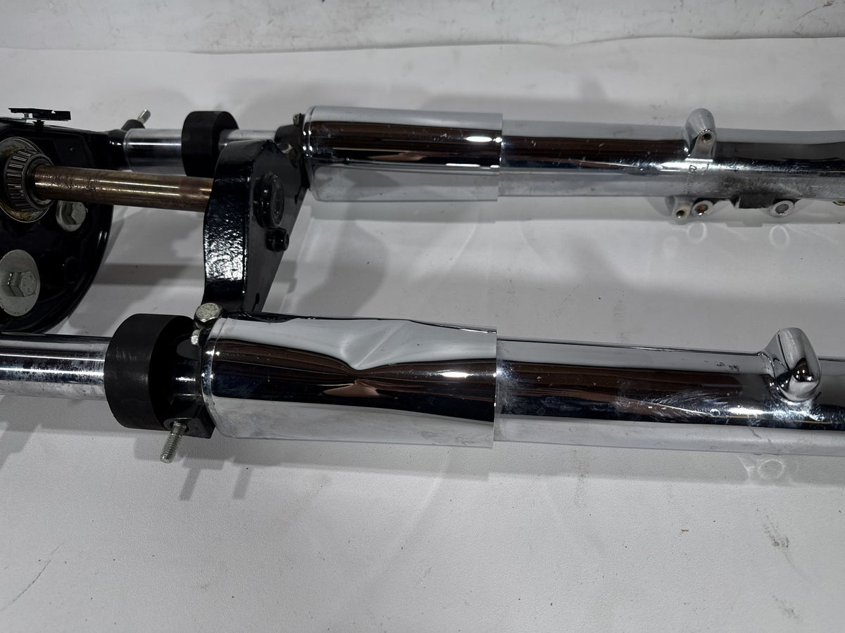 04 Harley Road King Touring OEM Front Triple Tree Set & LH RH Fork Legs Sliders