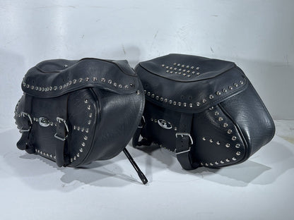 2004 Harley Softail FLSTC Heritage Classic OEM Rear Left Right Saddlebags Luggage Leather