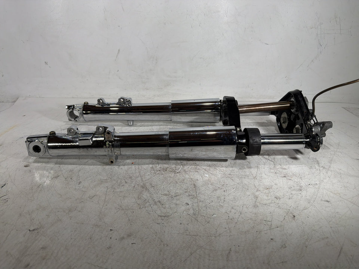 04 Harley Electra Glide CVO Eagle Front Triple Tree Set LH RH Fork Legs Sliders